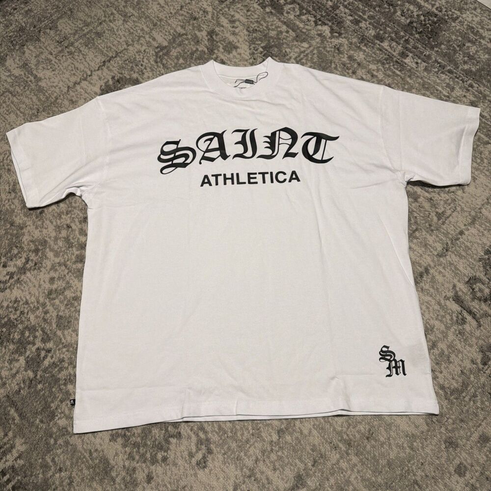 Saint Morta Athletica White Tee T Shirt  Sz. XL NWOT